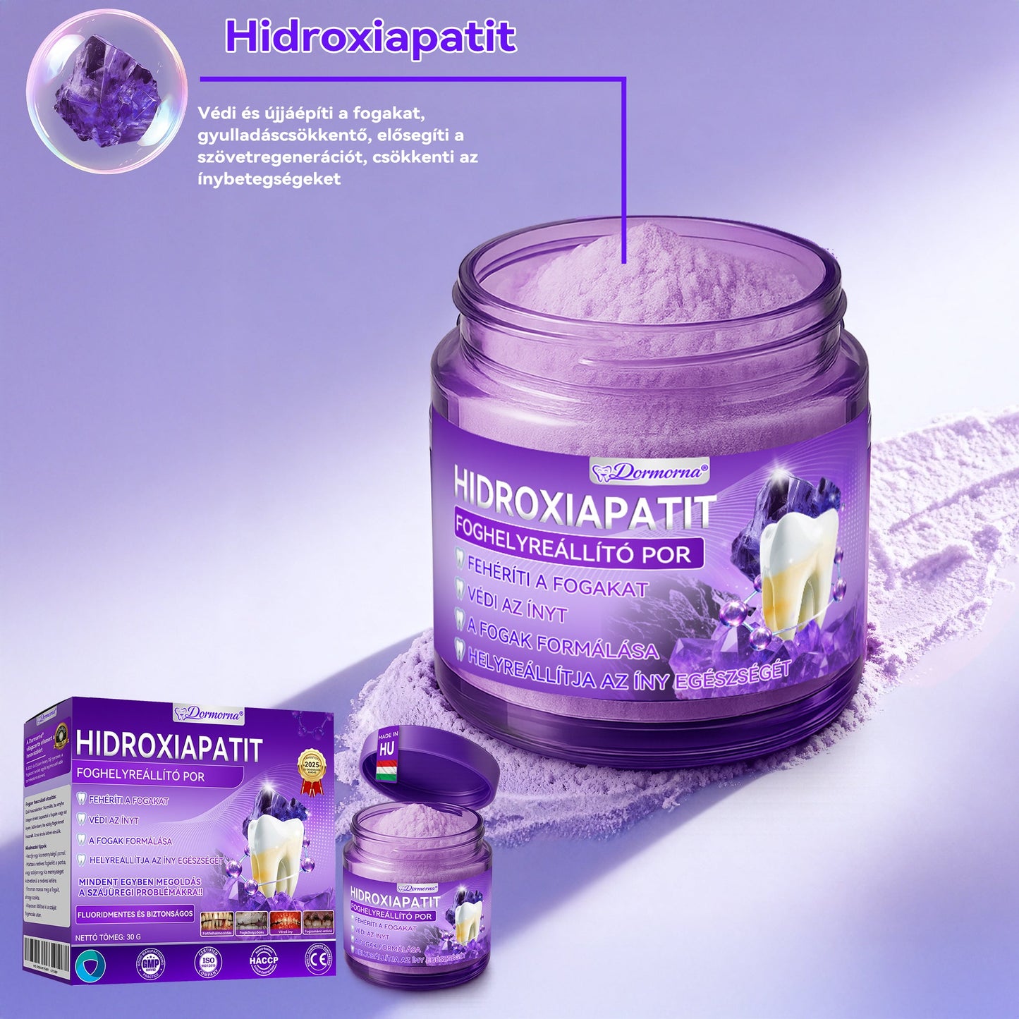 𝑫𝑜𝑟𝒎𝒐𝒓𝙣𝙖® Hidroxiapatit Foghelyreállitó Por👨‍⚕️Hatékonyan kezeli a szuvasodást, ínyproblémákat, érzékeny fogakat, szájüregi sebeket és sárga fogakat, miközben javítja az általános szájhigiéniát🎉