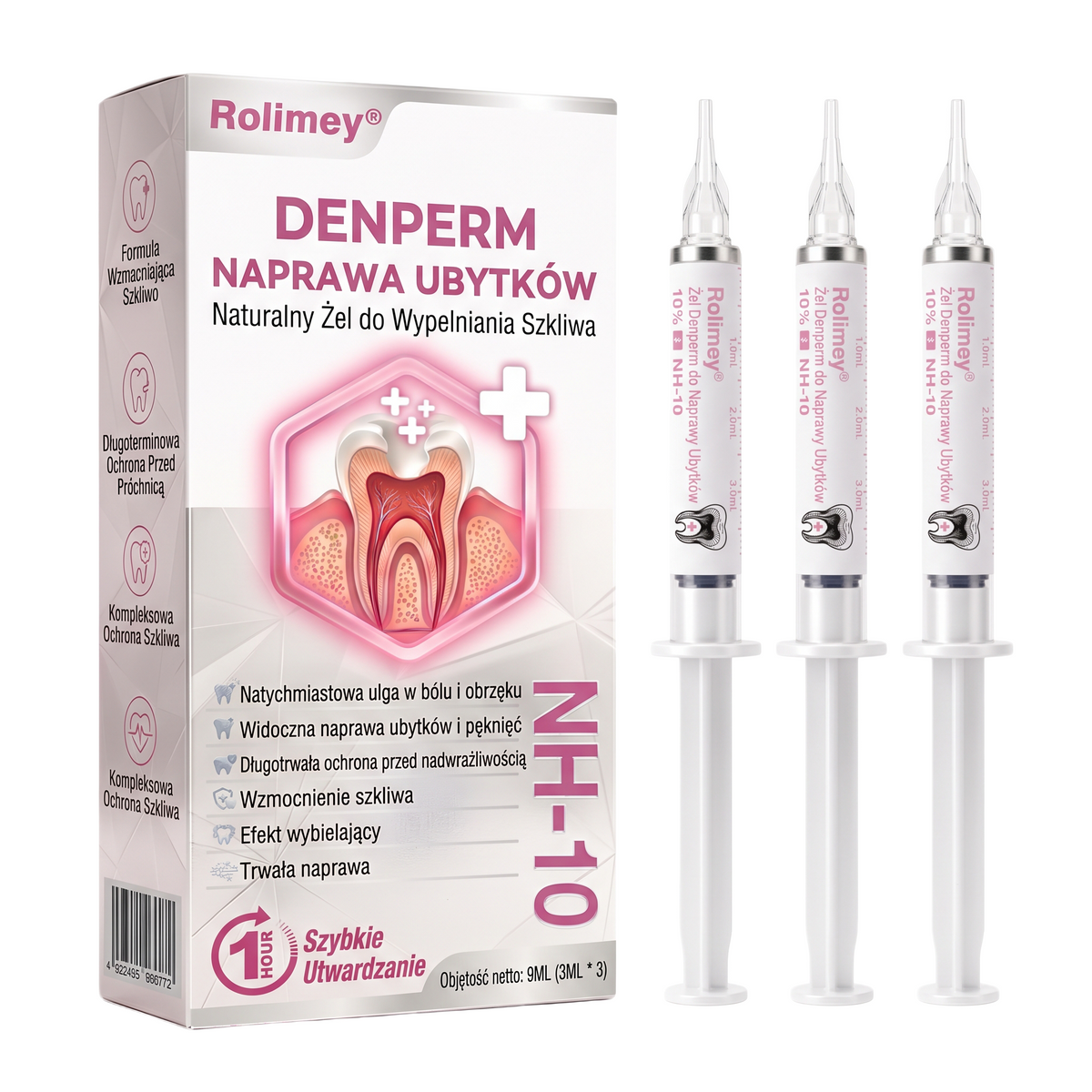 Rolimey® DenPerm – Naturalny żel wypełniający szkliwo do leczenia ubytków próchnicowych🧋