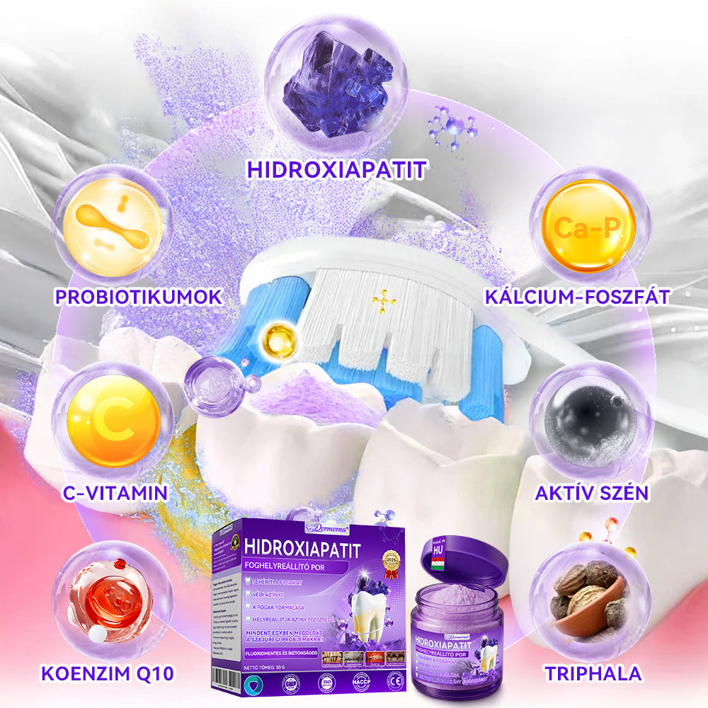𝑫𝑜𝑟𝒎𝒐𝒓𝙣𝙖® Hidroxiapatit Foghelyreállitó Por👨‍⚕️Hatékonyan kezeli a szuvasodást, ínyproblémákat, érzékeny fogakat, szájüregi sebeket és sárga fogakat, miközben javítja az általános szájhigiéniát🎉