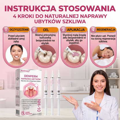 Rolimey® DenPerm – Naturalny żel wypełniający szkliwo do leczenia ubytków próchnicowych🧋