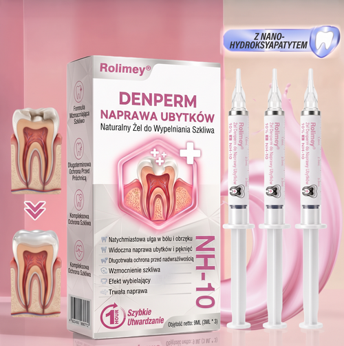 Rolimey® DenPerm – Naturalny żel wypełniający szkliwo do leczenia ubytków próchnicowych🧋